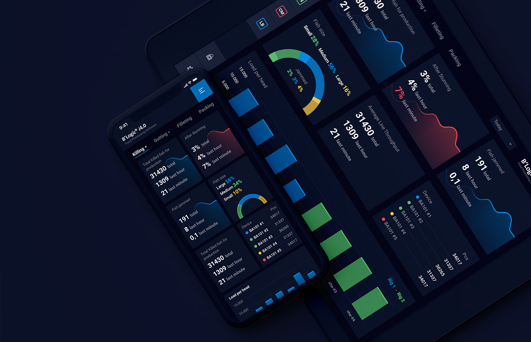 BAADER B'Logic app iPad and iPhone mockup