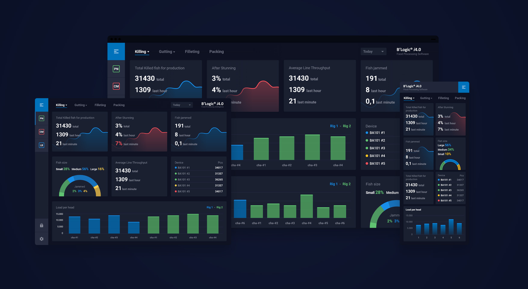 BAADER B'Logic app responsive mockup