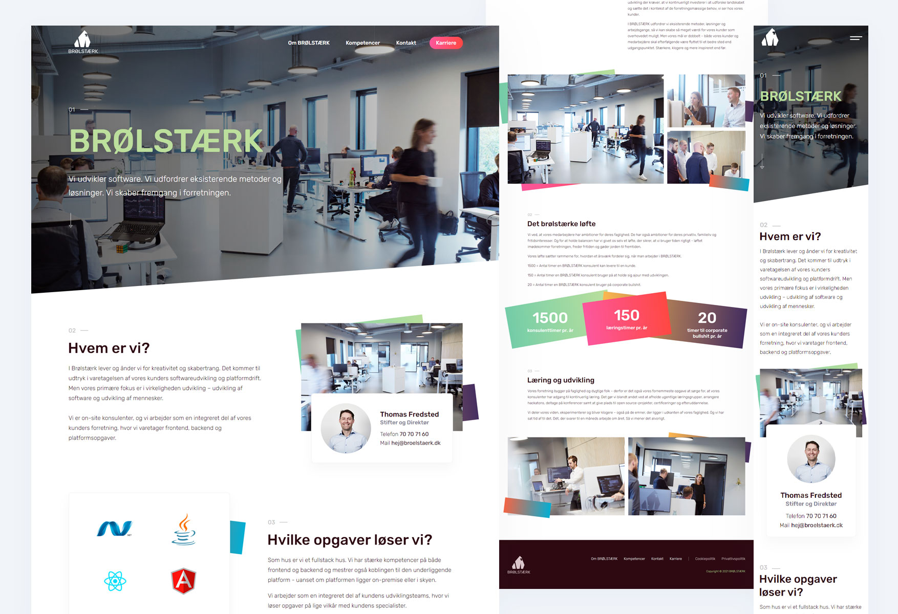 BRØLSTÆRK webside screenshots