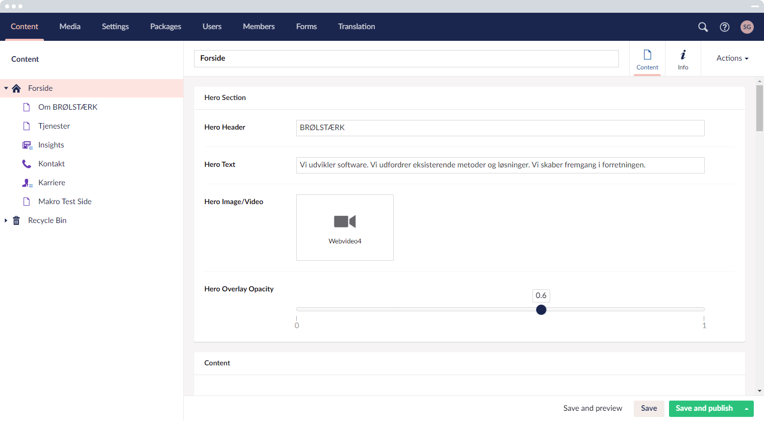 BRØLSTÆRK Umbraco screen 1