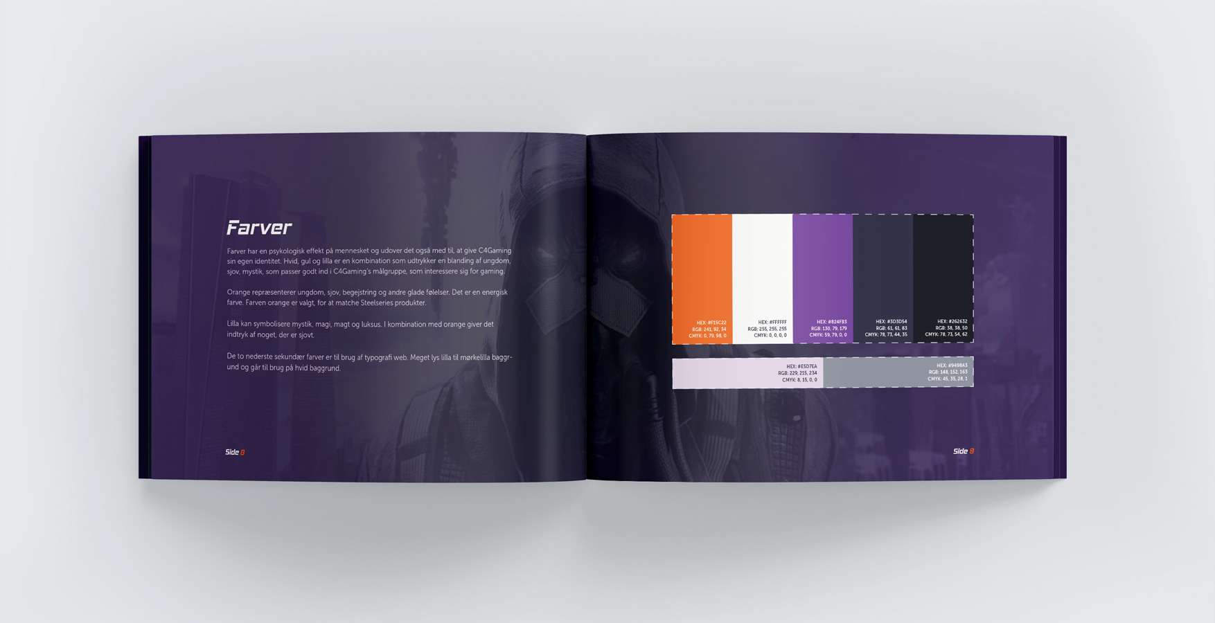 C4Gaming designmanual mockup farver
