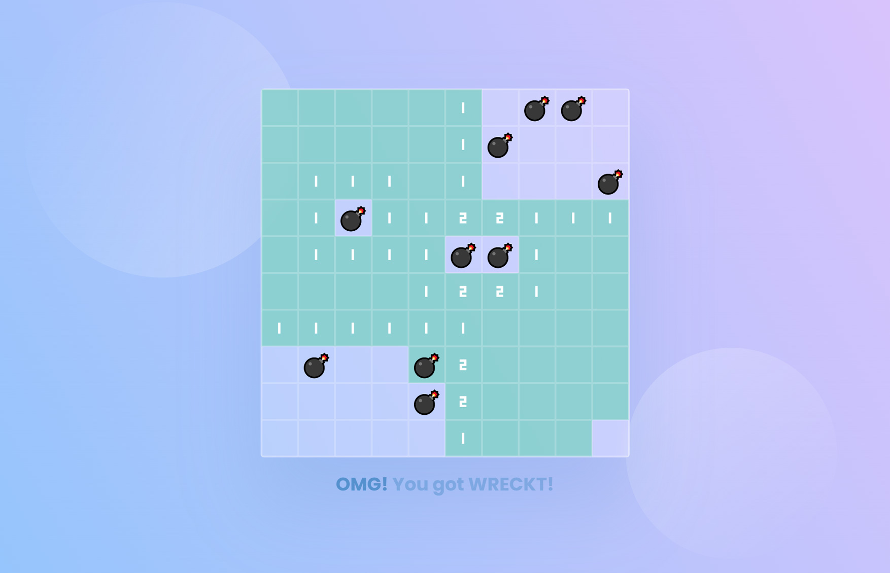 Minesweeper JS demo screenshot