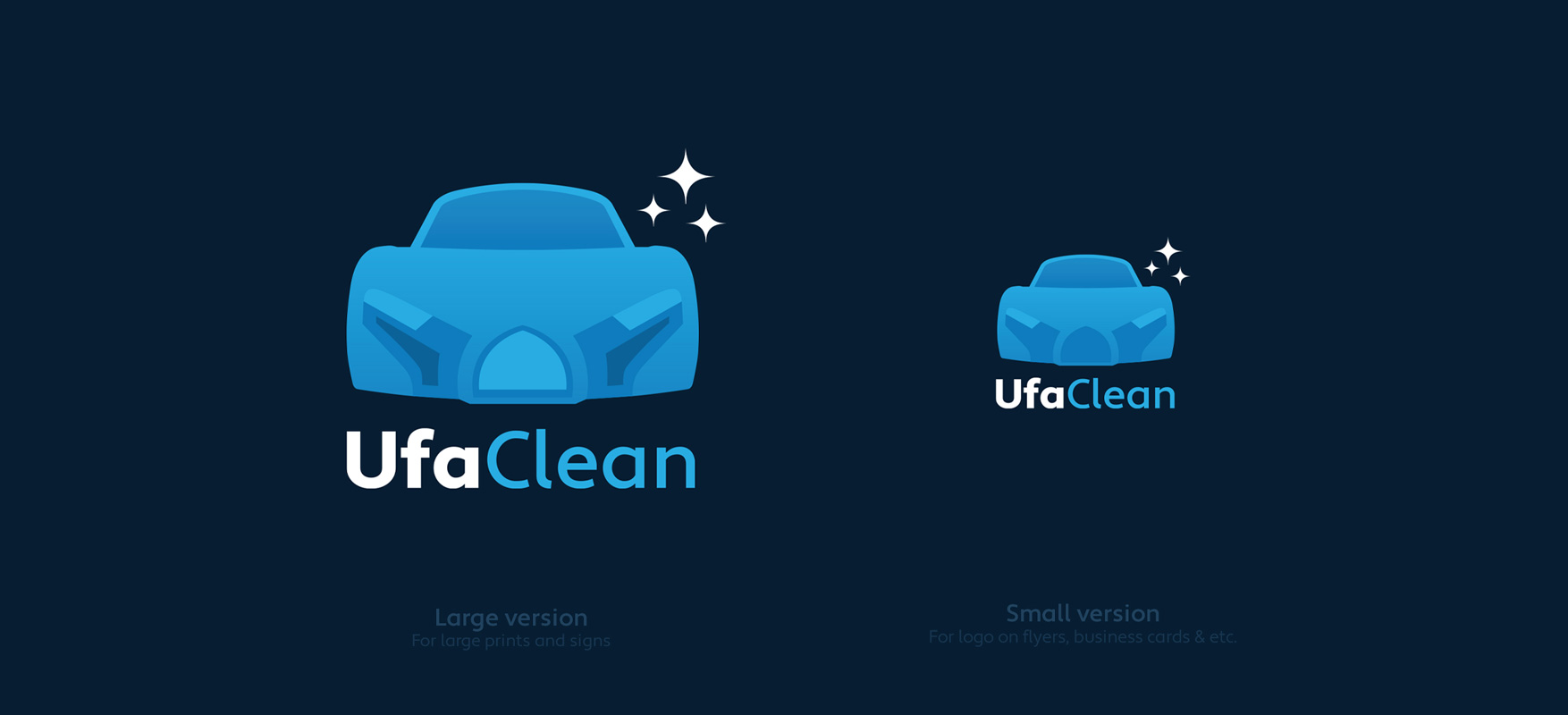 UfaClean logo størrelser