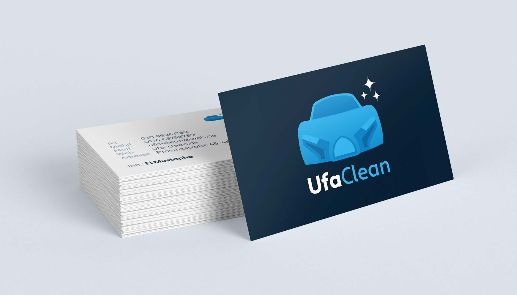 UfaClean visitkort mockup