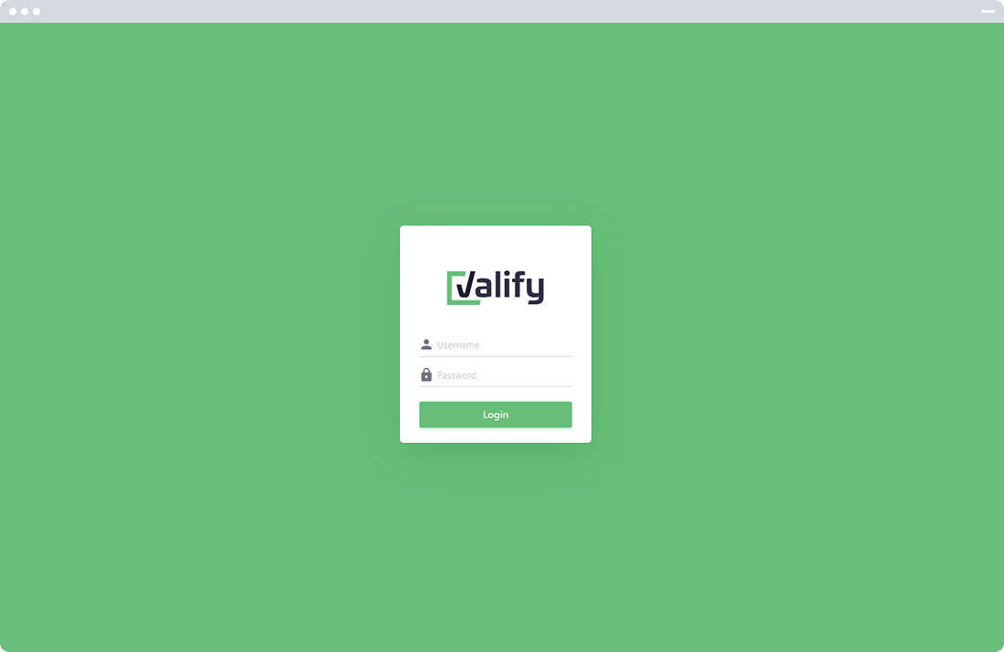 Valify back-end screen 3